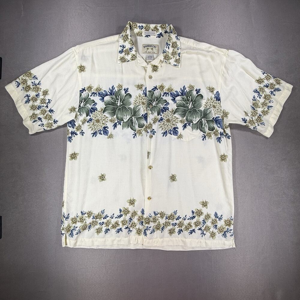 Bamboo Cay Fine Resort Wear Button Shirt Men's XL Pure Rayon Tropical Print